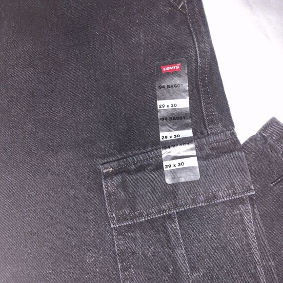 y2k Levi's Women's Mid-Rise 94's Baggy Straight wide Leg Cargo Jeans size 29x30 - Picture 6 of 16